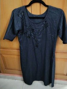 Embellished Dark Blue Kurta