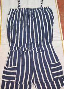 Striped Navy & White Romper