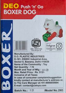 DEO Push 'n' Go Boxer Dog Toy