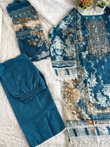 Elegant Teal Floral Kurta Set