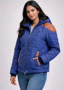 Stylish Blue Quilted Jacket
