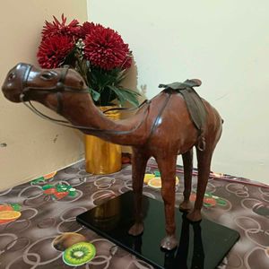 Vintage Leather camel Figurine