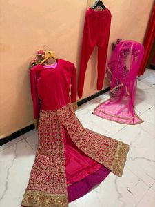 Pink Embroidered Suit Set
