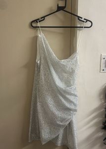 Asos Sparkling Silver Mini Dress