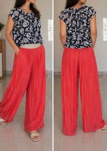 Vibrant Coral Palazzo Pants