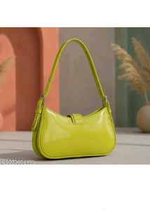 Lime Green Patent Leather Shoulder Bag