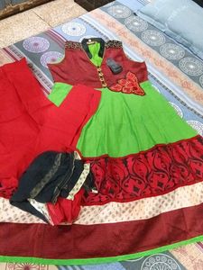beautiful anarkali gown pant dupatta