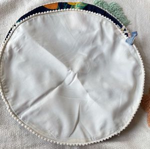 Round Lemon Print Tablecloth/ Placemat