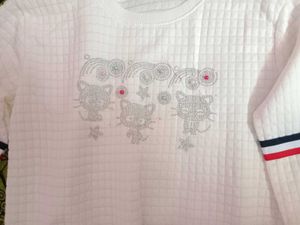 White Quilted Sweatshirt