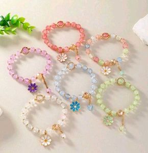 Cute Beaded Bracelets with Charms set of 2