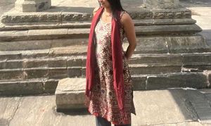 Mushroom Silk Ajrakh printed Kurta