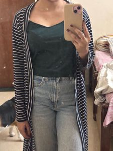 Striped Long Cardigan