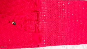 Vibrant hot pink Sequin Kurta