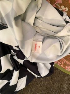 Black and White Diamond Print Flare Pants