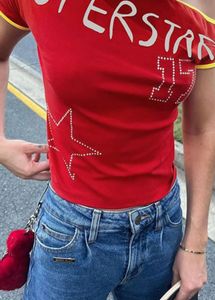 Red Superstar Crop Top