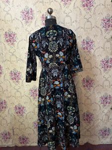 Navy Floral Midi Dress