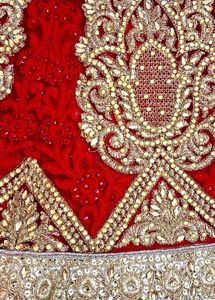 Red &amp; Gold Embroidered Lehenga Choli