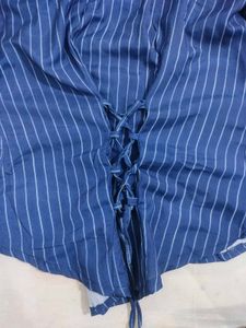 Striped Blue Button-Up Shirt