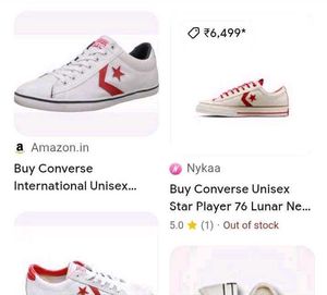 ✨💯 Converse ✴️💯White Leather Sneakers...