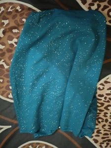 Teal Sparkle V-Neck Dress