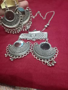 silver oxidise beautiful jewellery set(Pack-1)