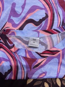 Abstract Swirl Print Long Sleeve Top