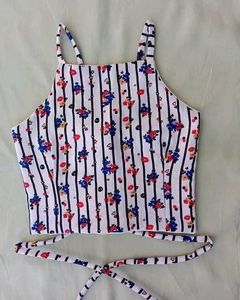 Floral Striped Crop Top All size available