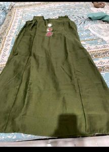 Stylish Olive Green Kurta Set with Mirror Work
