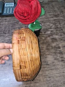 Vintage Woven Bamboo Basket