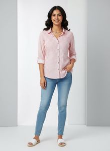 Annabella Pink Patterned Casual Shirt