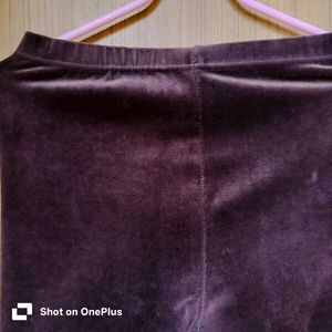 Classic solid velvet leggings