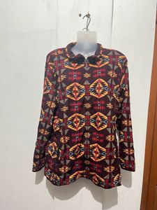 Cozy Aztec Print Fleece Jacket
