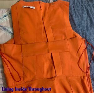 MANGO Vibrant Orange Sleeveless Mini Dress