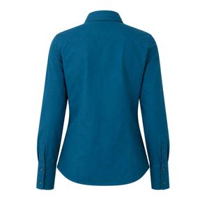 Teal Button-Up Shirt with Stitching Detail