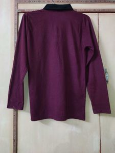 Men's Maroon Graphic Polo T-Shirt | Size 34 |