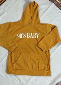 Mustard Yellow “90’s Baby” Hoodie – Casual Streetw