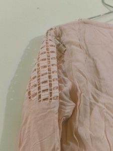 Peach Crinkle Tunic Top