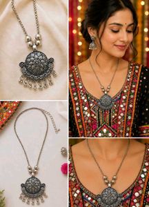 Bohemian Oxidized Silver Necklace