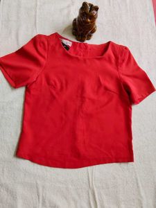 Vibrant Red Short Sleeve Top