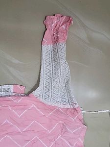 Pink Dress with White Shrug