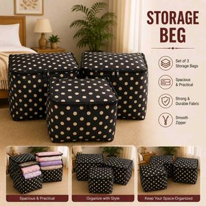 💝✨Set of 3 Polka Dot Storage Bags