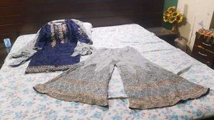 Designer Navy Blue sharara  Choli with Dupatta