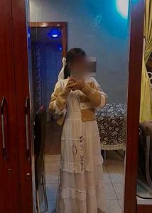 Boho Cottage Core whimsical tiered white dress