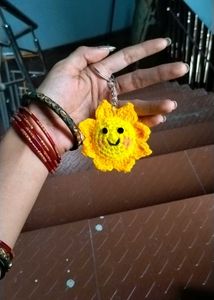 Crochet Sunflower Keychain