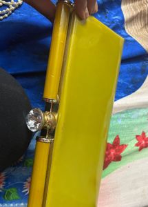 Shiny Yellow Clutch Wallet