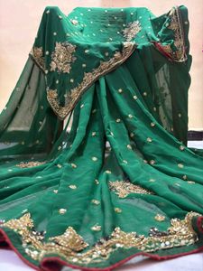 heavy bridal handwork Green  Saree
