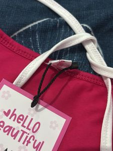 pink Graphic Long Sleeve Crop Top