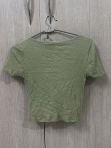 Cute Olive Green Crop Top