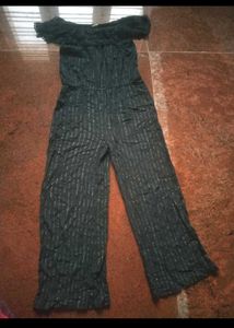 Sparkly Black Off-Shoulder Jumpsuit