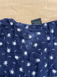 Navy Blue Floral Sleeveless Top